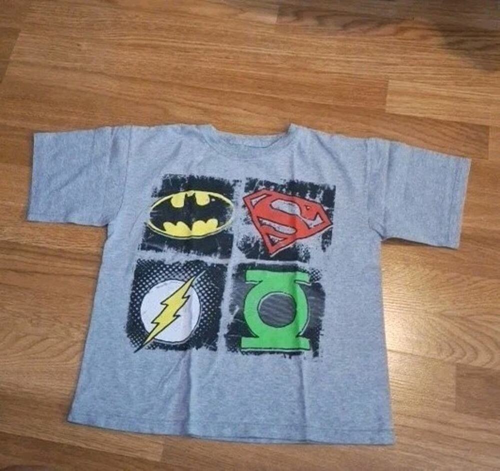 DC Comics Gray Rare Emblem Superman Etc Vintage Tagless Kids T-Shirt Shirt Large